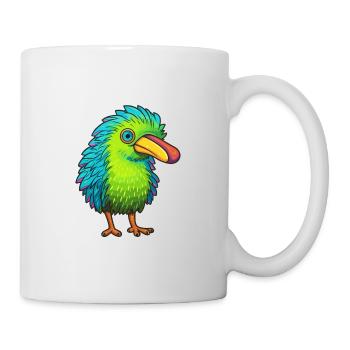 Kiwi Buntes Aquarell Cartoon Kawaii Tier - Tasse - Weiß - Rechts