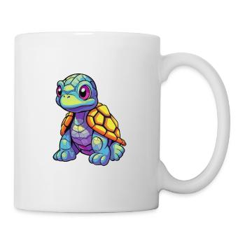 Turtle Colorful Watercolor Cartoon Kawaii Animal - Mug - white - Right