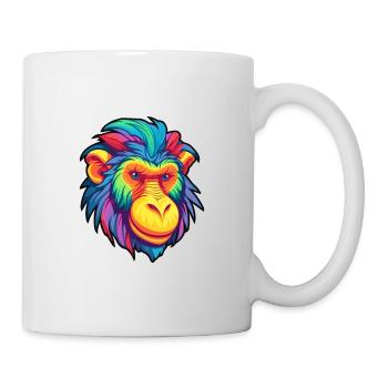 Mandrill Aquarelle Colorée Dessin Animé Kawaii Animal - Mug blanc - blanc - Droite