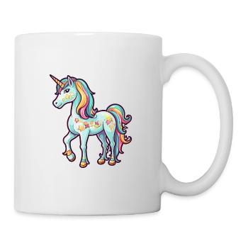 Unicorn Colorful Watercolor Cartoon Kawaii Animal - Mug - white - Right