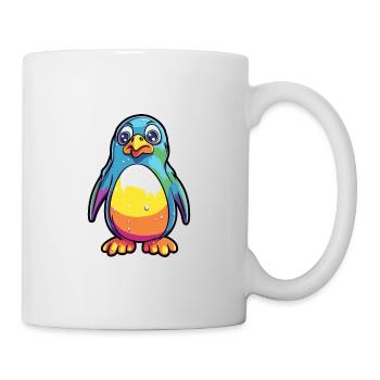 Penguin Colorful Watercolor Cartoon Kawaii Animal - Mug - white - Right