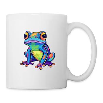 Frosch buntes Aquarell Cartoon Kawaii Tier - Tasse - Weiß - Rechts