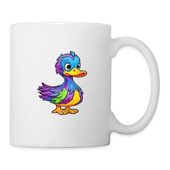 Duck Colorful Watercolor Cartoon Kawaii Animal - Mug - white - Right
