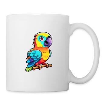 Parrot Colorful Watercolor Cartoon Kawaii Animal - Mug - white - Right