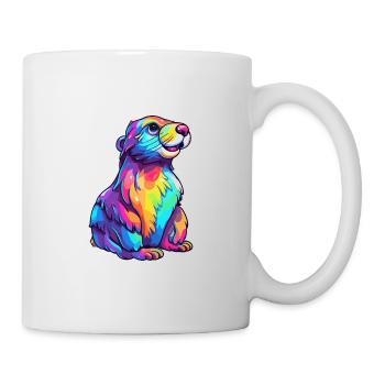 Otter Colorful Watercolor Cartoon Kawaii Animal - Mug - white - Right