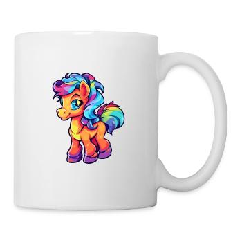 Ponny Aquarelle Colorée Dessin Animé Kawaii Animal - Mug blanc - blanc - Droite