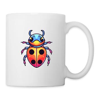 Ladybug Colorful Watercolor Cartoon Kawaii Animal - Mug - white - Right