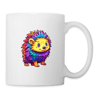 Igel Buntes Aquarell Cartoon Kawaii Tier - Tasse - Weiß - Rechts
