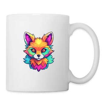 Fox Colorful Watercolor Cartoon Kawaii Animal - Mug - white - Right