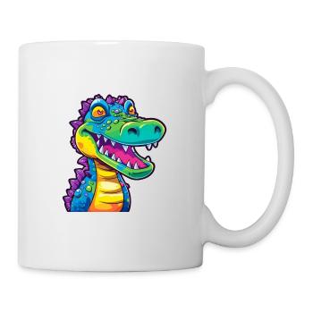 Krokodil bunte Aquarell-Karikatur Kawaii Anima - Tasse - Weiß - Rechts