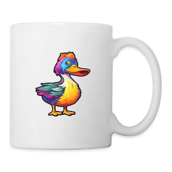 Duck Colorful Watercolor Cartoon Kawaii Animal - Mug - white - Right