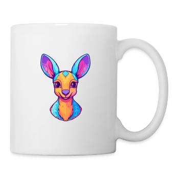 Kangaroo Colorful Watercolor Cartoon Kawaii Animal - Mug - white - Right
