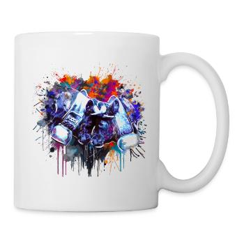 Fighting cow, Swiss Valais herens cow - Mug - white - Right