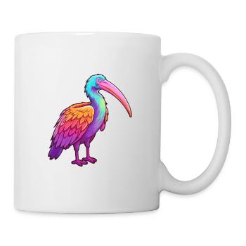 Ibis Colorful Watercolor Cartoon Kawaii Animal - Mug - white - Right