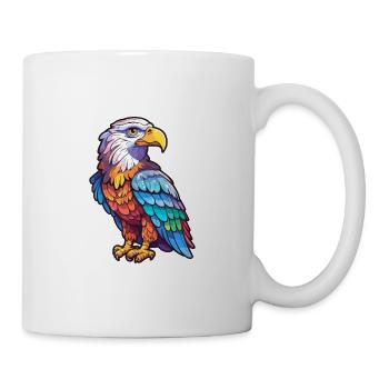 Weißkopfseeadler Bunte Aquarell-Karikatur Kawaii Anim - Tasse - Weiß - Rechts