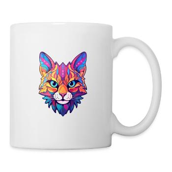 Rotluchs buntes Aquarell Karikatur Kawaii Tier - Tasse - Weiß - Rechts