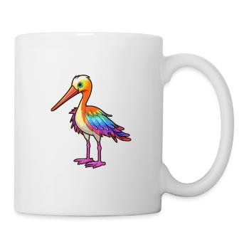 Avocet Colorful Watercolor Cartoon Kawaii Animal - Mug - white - Right