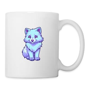 Arctic Wolf Colorful Watercolor Cartoon Kawaii Ani - Mug - white - Right