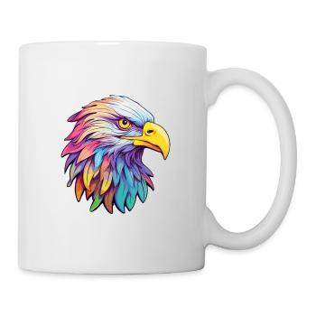 Eagle Colorful Watercolor Cartoon Kawaii Animal - Mug - white - Right