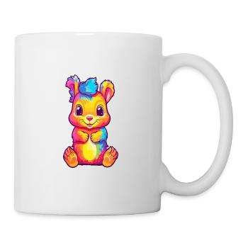 Eichhörnchen buntes Aquarell Cartoon Kawaii Tier - Tasse - Weiß - Rechts