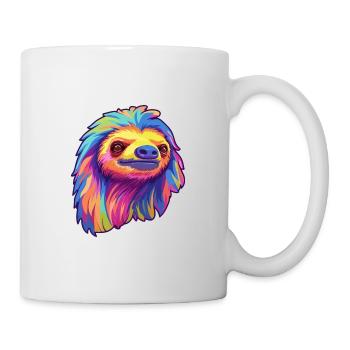 Paresseux coloré aquarelle dessin animé kawaii Animal - Mug blanc - blanc - Droite