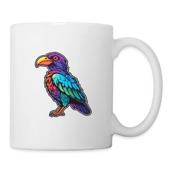 Crow Colorful Watercolor Cartoon Kawaii Animal - Mug - white - Right