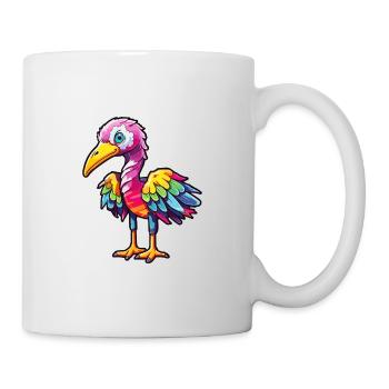 Crane Colorful Watercolor Cartoon Kawaii Animal - Mug - white - Right