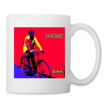 Radfahrer auf dem Fahrrad - Tasse - Weiß - Rechts