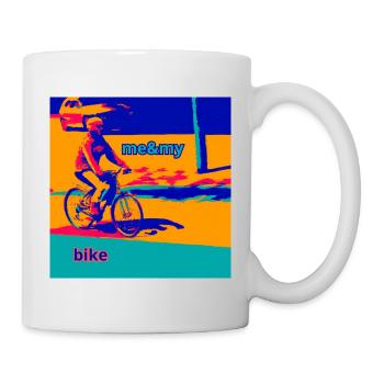 Biker fahren Fahrrad in der Stadt "Me & my bike" - Tasse - Weiß - Rechts