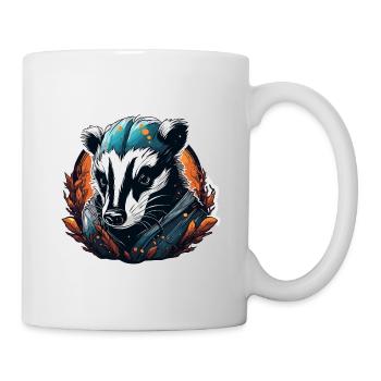 Blaireau / Rongeur / Animal / Rayure / Sauvage - Mug blanc - blanc - Droite