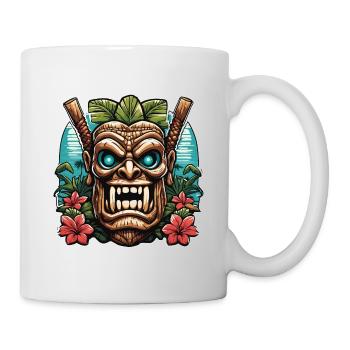 Tiki / Hawaï / Tropical / Île / Culture / Logo - Mug blanc - blanc - Droite