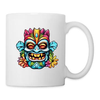 Tiki / Hawaï / Tropical / Île / Culture / Logo - Mug blanc - blanc - Droite
