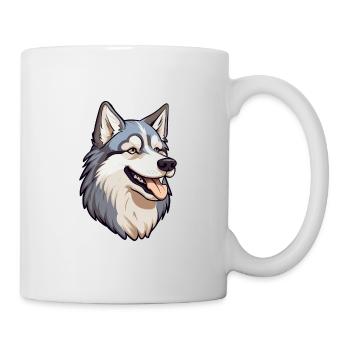 Alaskan Husky Dog Breed Cartoon Kawaii Illustratio - Mug - white - Right