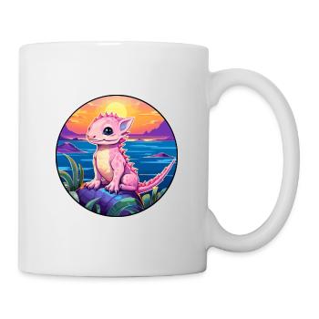Axolotl Aquarelle Colorée Dessin Animé Kawaii Animal - Mug blanc - blanc - Droite