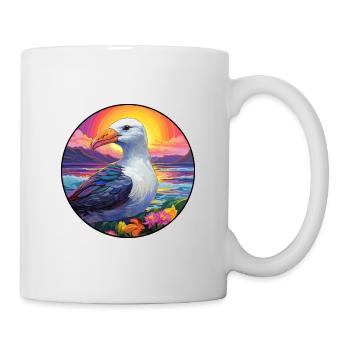 Albatross Colorful Watercolor Cartoon Kawaii Pet - Mug - white - Right