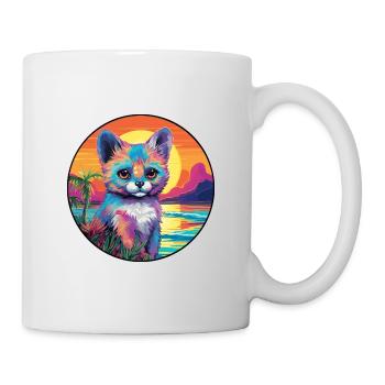 Aye Aye Bunte Aquarell-Karikatur Kawaii-Tier - Tasse - Weiß - Rechts