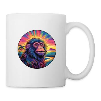 Baboon Colorful Watercolor Cartoon Kawaii Animal - Mug - white - Right
