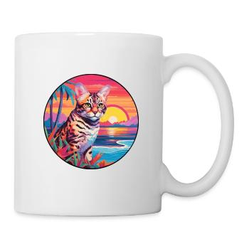Rotluchs buntes Aquarell Karikatur Kawaii Tier - Tasse - Weiß - Rechts