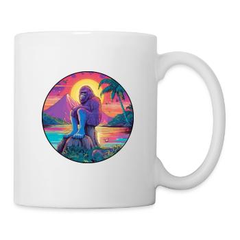 Big Foot Colorful Watercolor Cartoon Kawaii Animal - Mug - white - Right