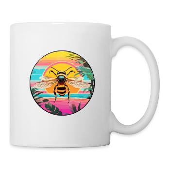Bee Colorful Watercolor Cartoon Kawaii Animal - Mug - white - Right