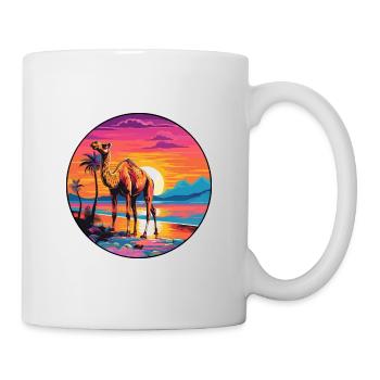 Camel Colorful Watercolor Cartoon Kawaii Animal - Mug - white - Right