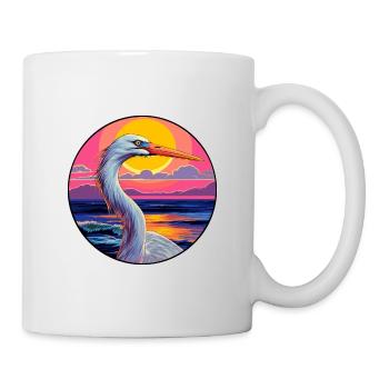 Storch buntes Aquarell Cartoon Kawaii Tier - Tasse - Weiß - Rechts