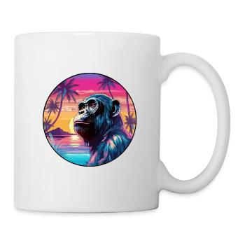 Bonobo Colorful Watercolor Cartoon Kawaii Animal - Mug - white - Right