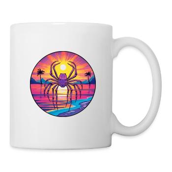 Spinne buntes Aquarell Cartoon Kawaii Tier - Tasse - Weiß - Rechts