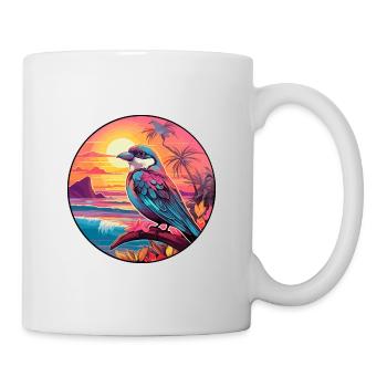 Sperling Buntes Aquarell Cartoon Kawaii Tier - Tasse - Weiß - Rechts