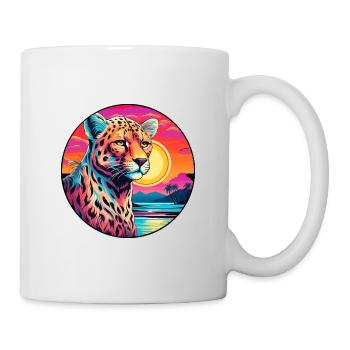 Guépard coloré aquarelle dessin animé kawaii Animal - Mug blanc - blanc - Droite