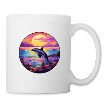 Orca Colorful Watercolor Cartoon Kawaii Animal - Mug - white - Right