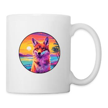 Coyote Colorful Watercolor Cartoon Kawaii Animal - Mug - white - Right