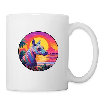 Tapir Colorful Watercolor Cartoon Kawaii Animal - Mug - white - Right