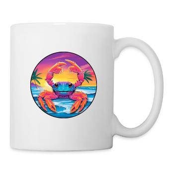 Crab Colorful Watercolor Cartoon Kawaii Animal - Mug - white - Right